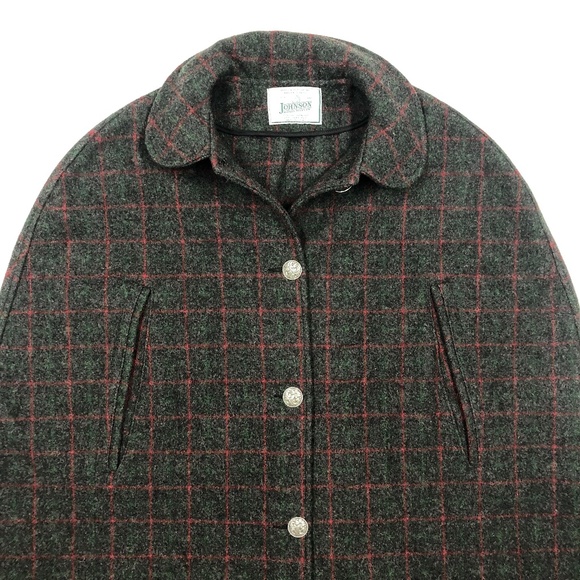 Johnson Woolen Mills Plaid Cape Vintage - Picture 15 of 16